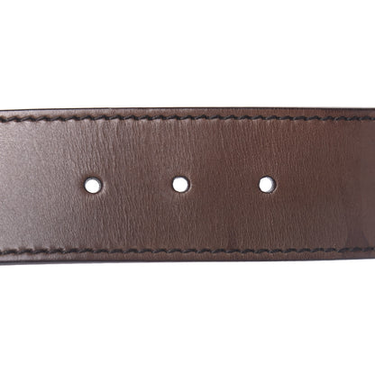 Gucci Calfskin Monogram Belt 80 32 Black Brown 5 of 6