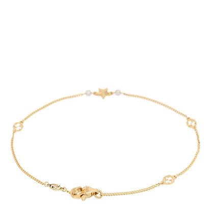 Gucci 18K Yellow Gold Diamond Star GG Station Bracelet 2 of 4