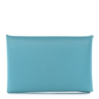 Hermes Madame Calfskin Calvi Card Case Bleu du Nord 1 of 8