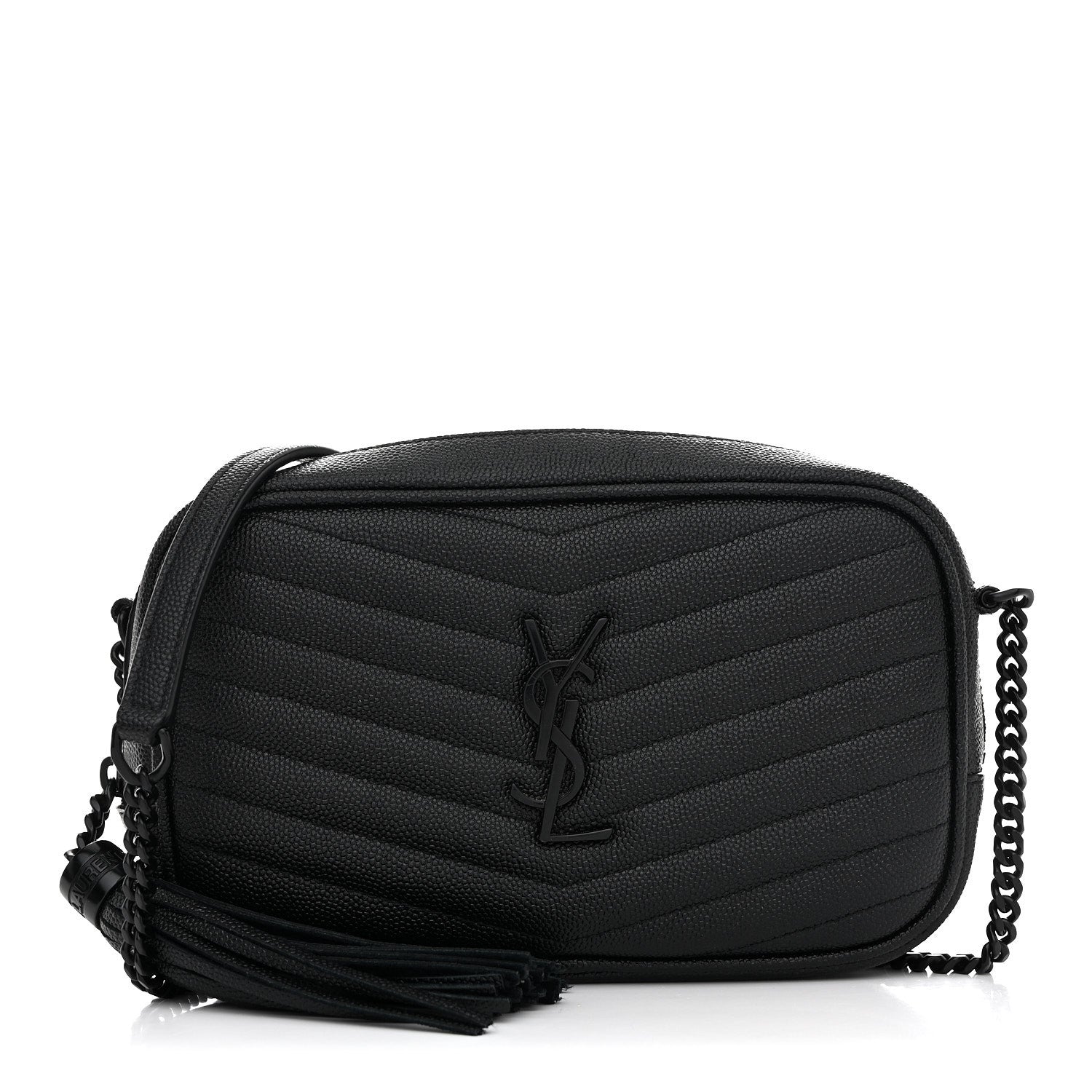 Saint Laurent Grain De Poudre Matelasse Monochrome Monogram Mini Lou Camera Bag Black 1 of 10