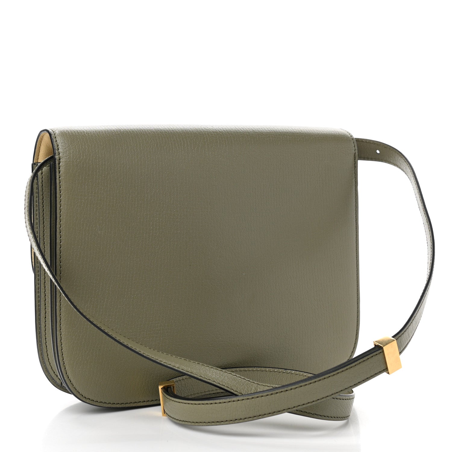 Celine Goatskin Classic Box Medium Flap Bag Army Green 3 of 15