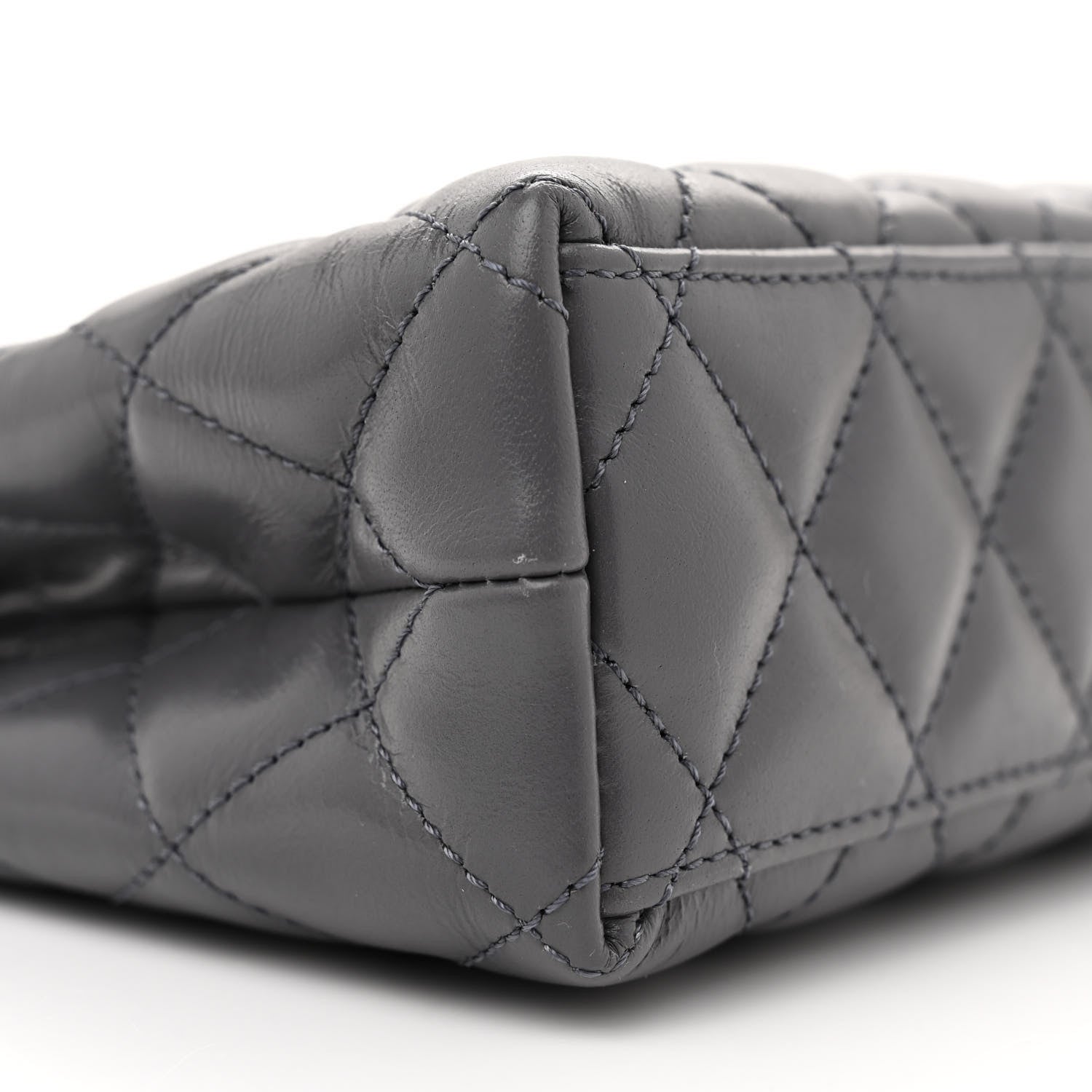 Chanel Shiny Aged Calfskin Quilted Nano Kelly Shopper Grey 9 of 10