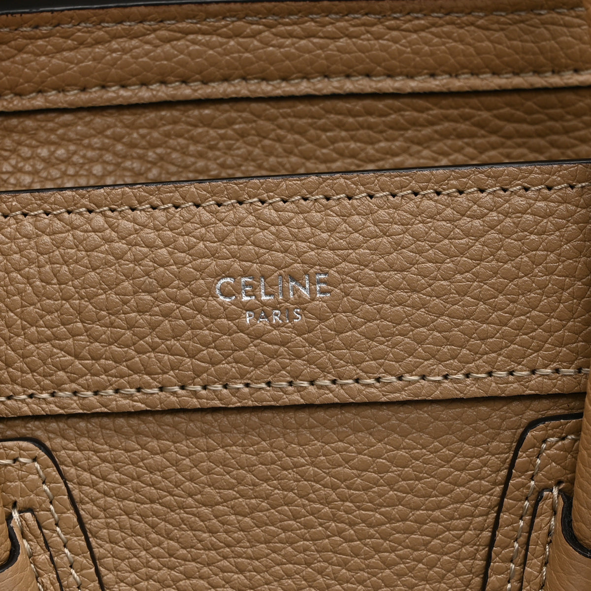 Drummed Calfskin Nano Luggage Dune