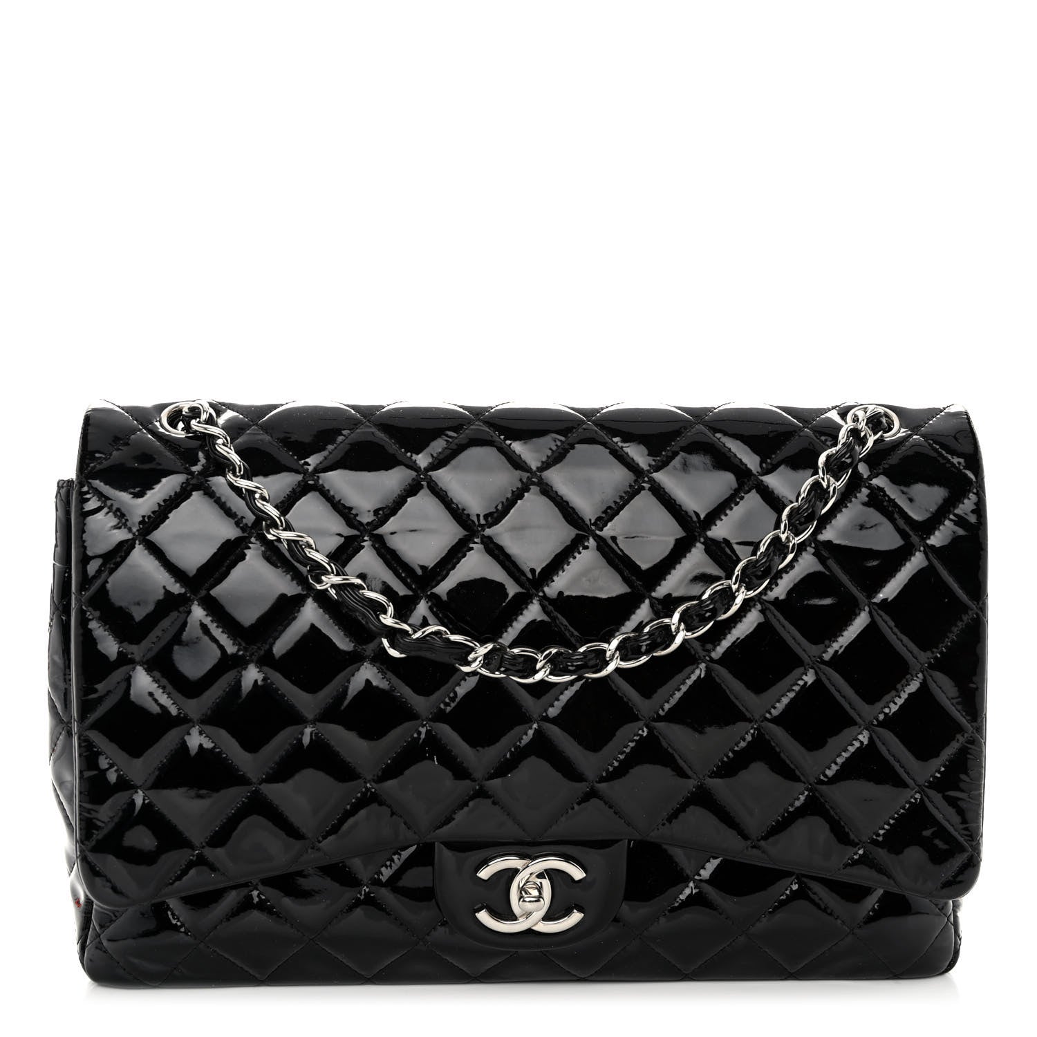 Chanel Patent Quilted Maxi Double Flap Black 1 of 10