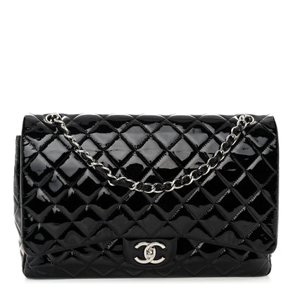 Chanel Patent Quilted Maxi Double Flap Black 1 of 10