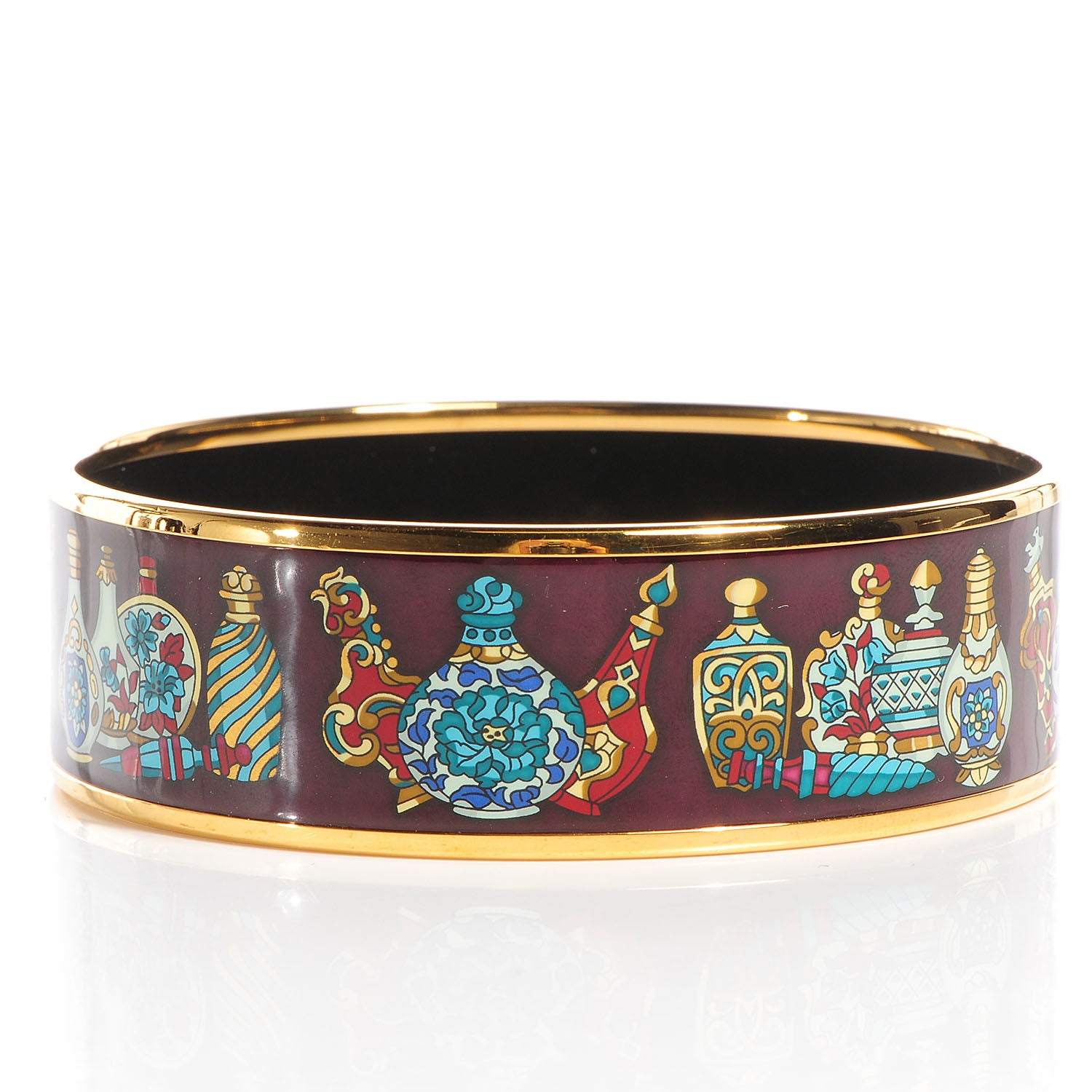 Hermes Enamel Printed Flacons Wide Bracelet 70 3 of 5