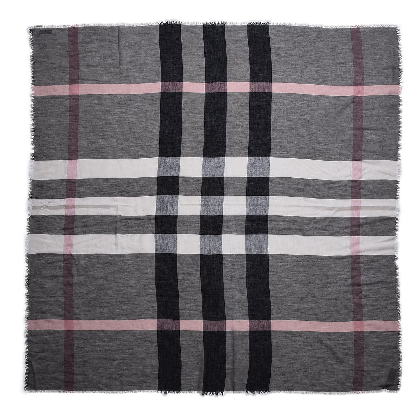 Modal Wool Giant Check Scarf Dark Trench