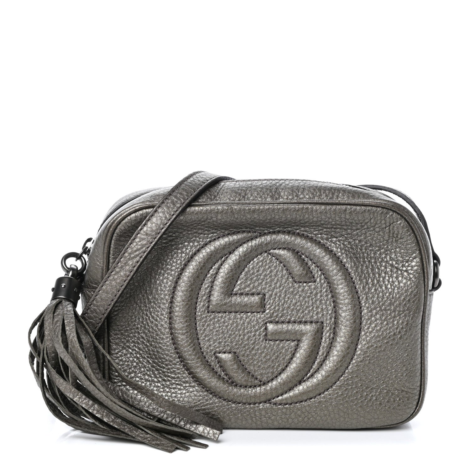 Gucci Metallic Pebbled Calfskin Small Soho Disco Bag Sasso 1 of 10