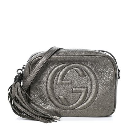 Gucci Metallic Pebbled Calfskin Small Soho Disco Bag Sasso 1 of 10