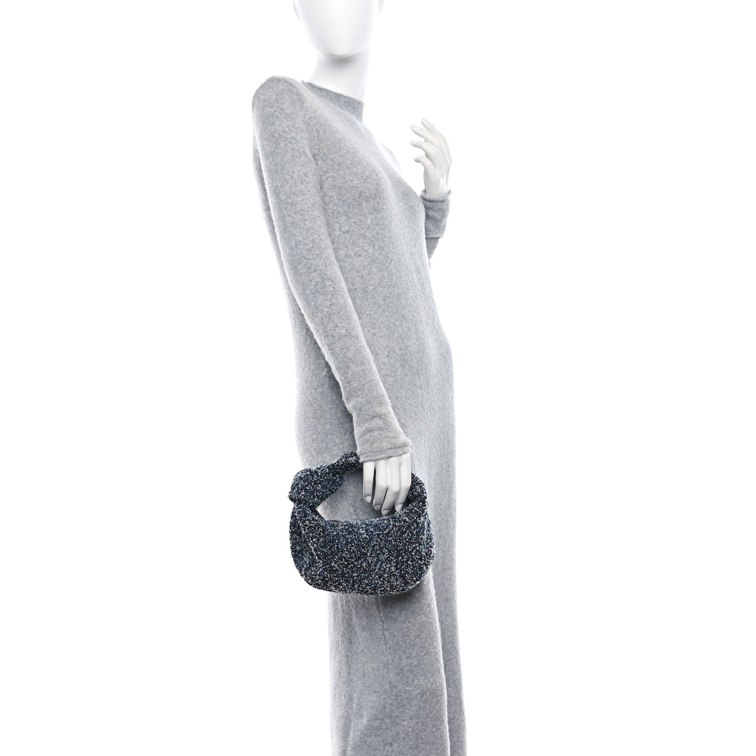 Bottega Veneta Denim Boucle Mini Jodie Indigo Silver 3 of 8