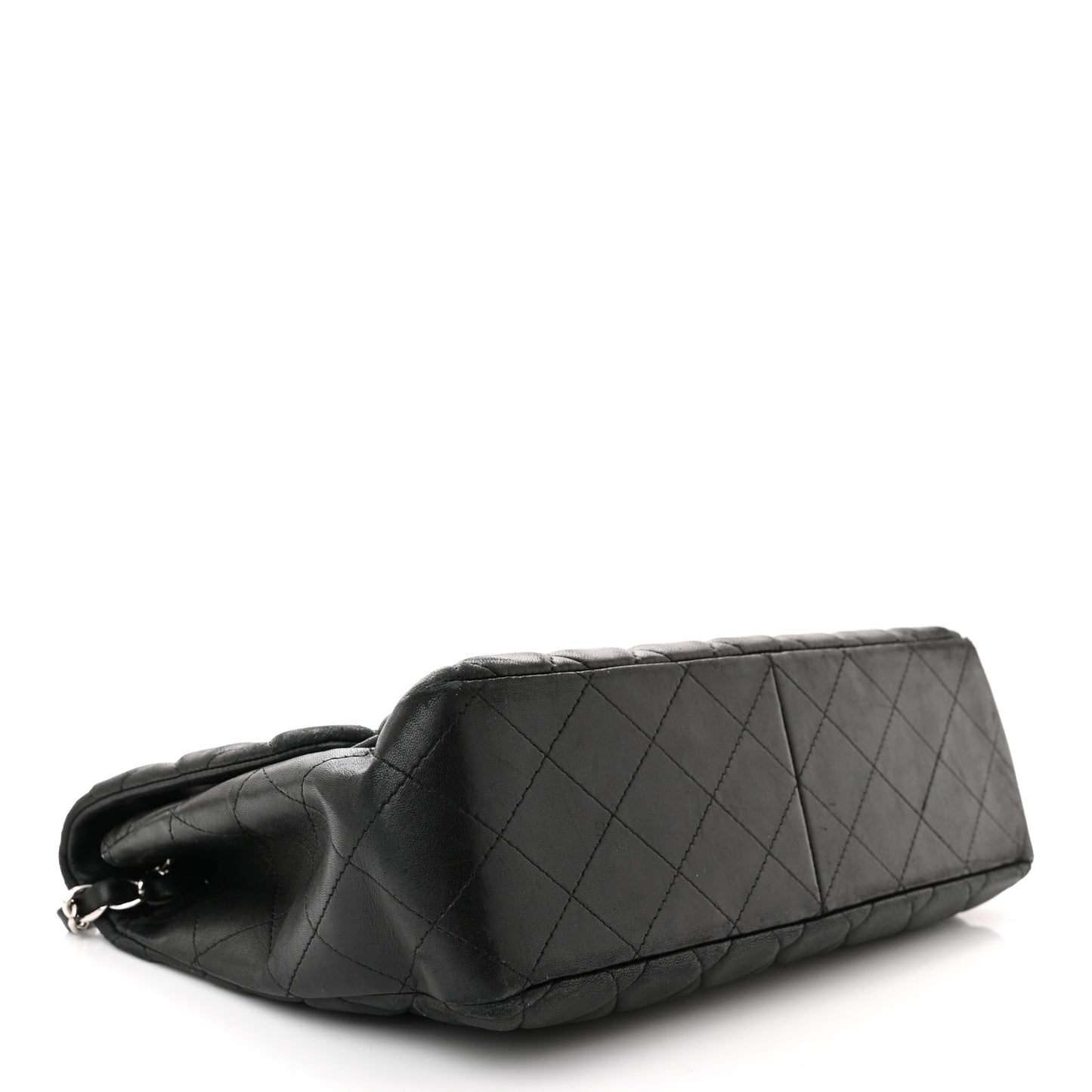 Lambskin Quilted Jumbo Single Flap Black