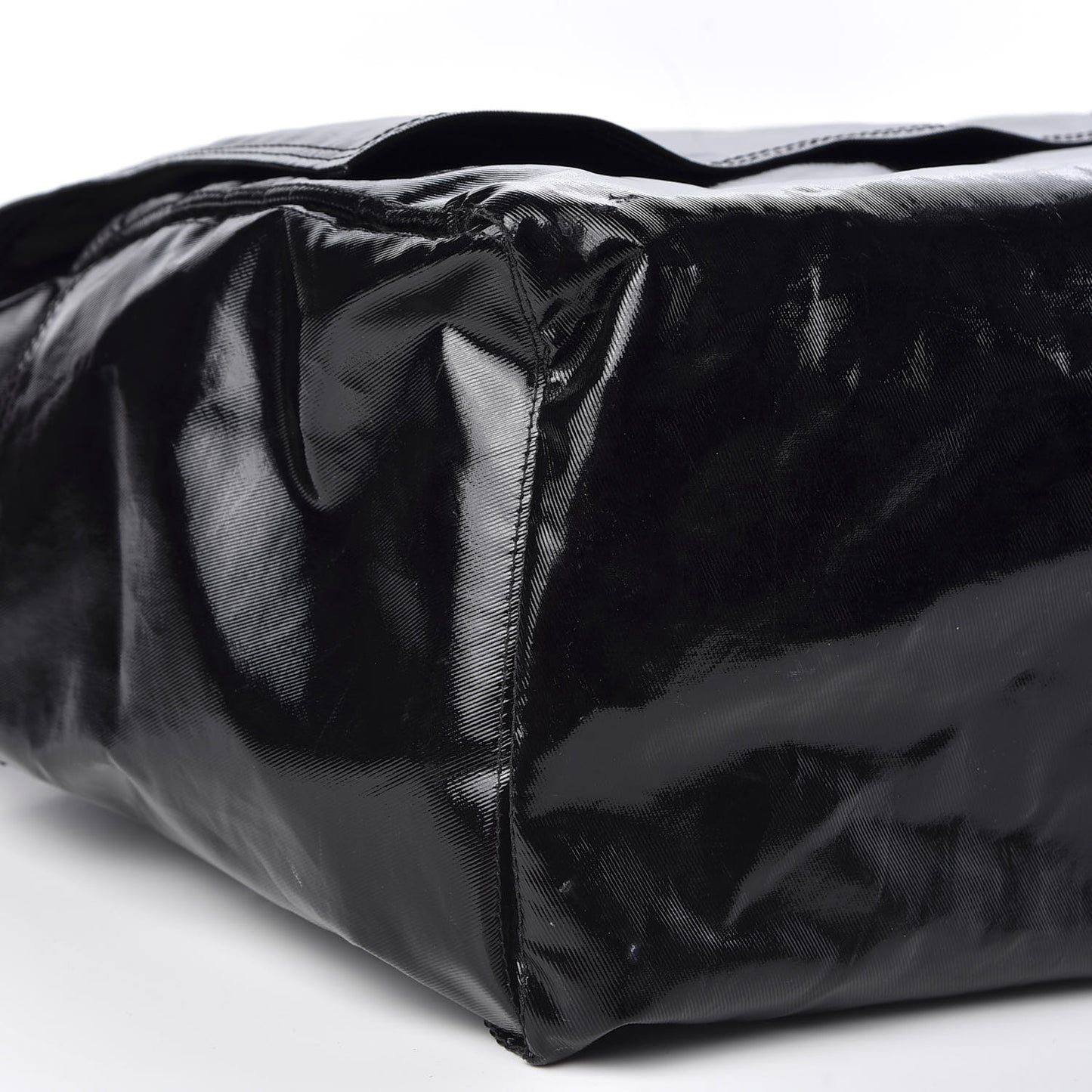 Shiny Canvas VLTN Large Messenger Bag Black