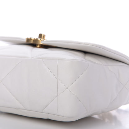 Chanel Goatskin Quilted Medium 19 Flap White 7 of 10