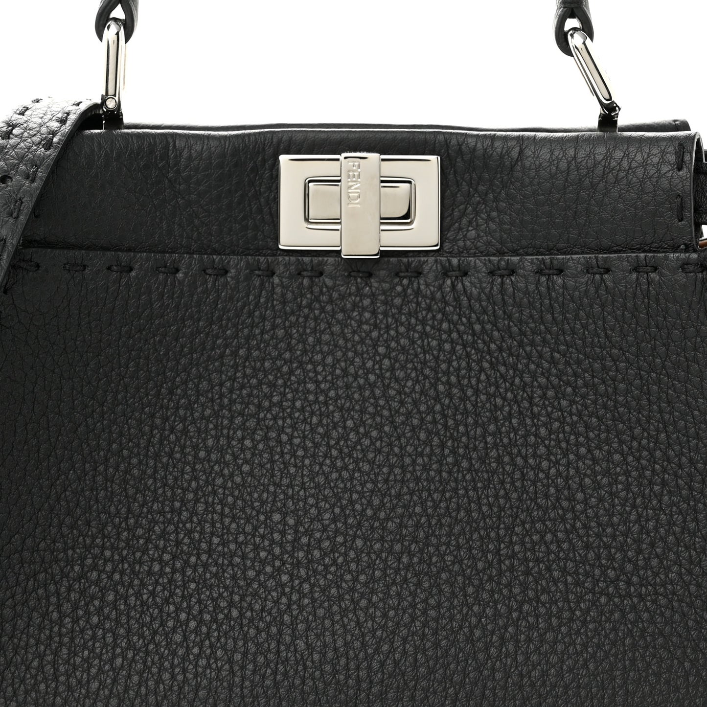 Cuoio Romano Selleria Bi-Color Mini Peekaboo Iconic Satchel Black Mou