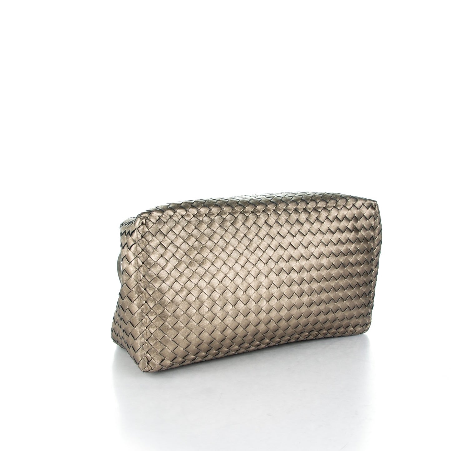 Metallic Grosgrain Intrecciato Medium A Shape Seamless Tote Fume