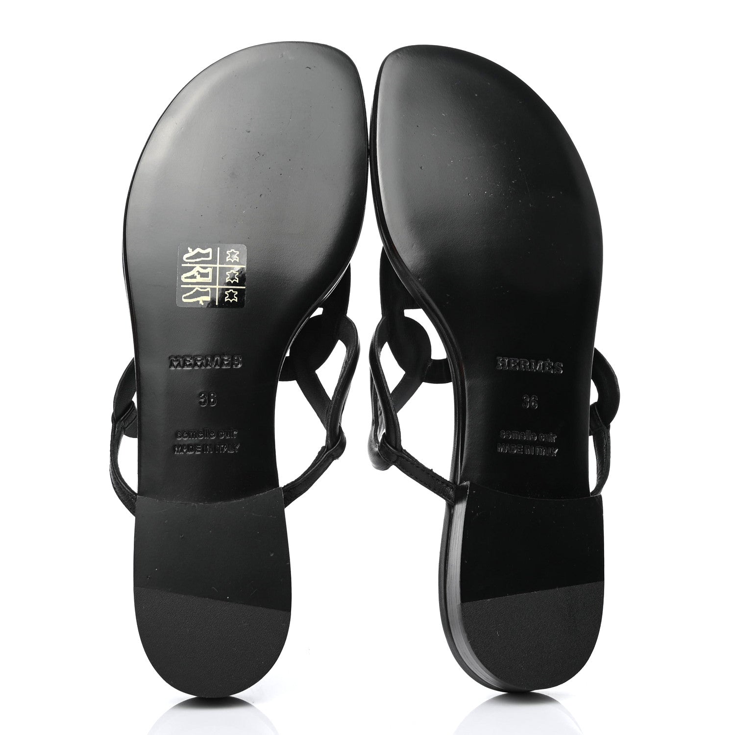 Hermes Nappa Womens Beach Sandals 36 Black 4 of 4
