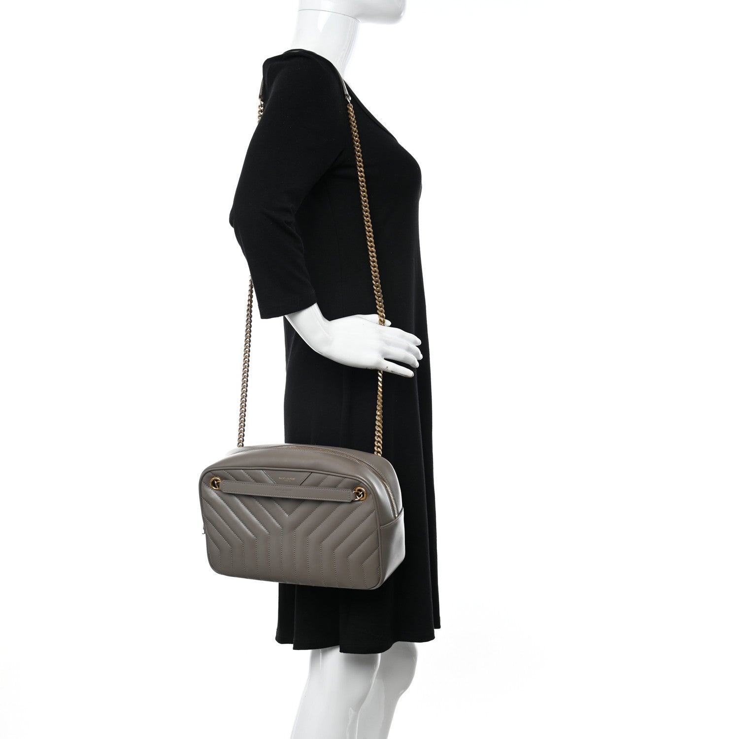 Saint Laurent Calfskin Matelasse Joan Camera Bag Taupe 3 of 11