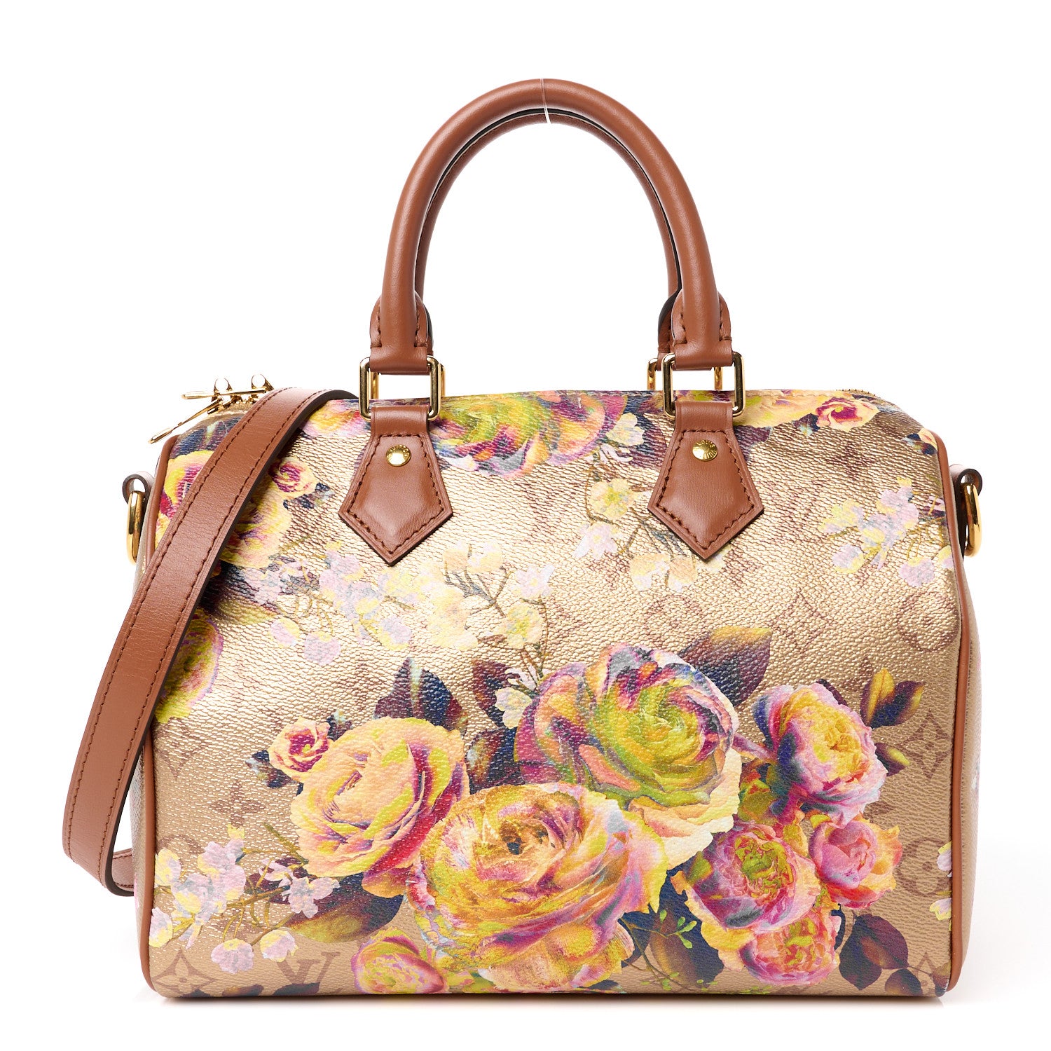 Louis Vuitton Metallic Monogram LV Garden Speedy Bandouliere 25 Gold 1 of 12