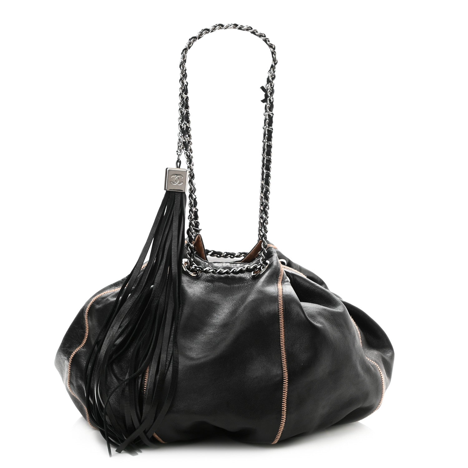 Chanel Lambskin Satin Reversible Sac Cordon Black 1 of 9