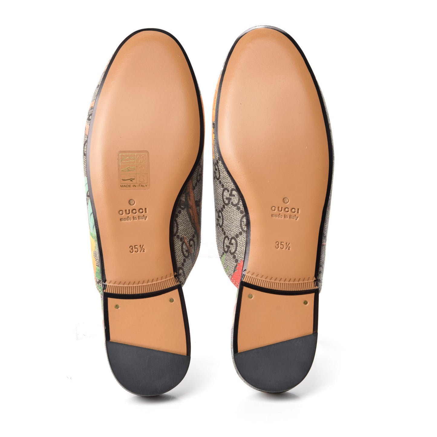 GG Supreme Monogram Tian Womens Princetown Slippers 35.5 Beige Ebony Multicolor