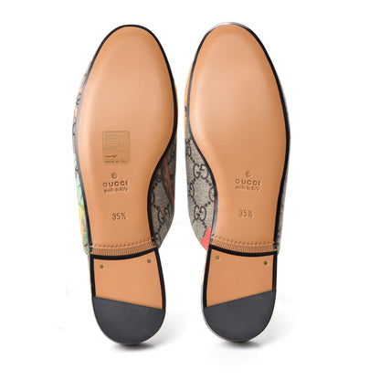 Gucci GG Supreme Monogram Tian Womens Princetown Slippers 35.5 Beige Ebony Multicolor 5 of 9