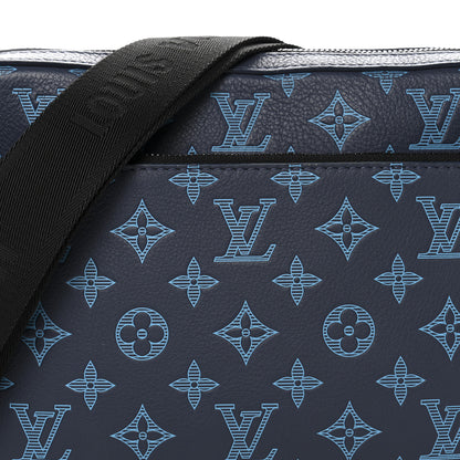 Louis Vuitton Calfskin Monogram Shadow Trio Messenger Navy River Blue 7 of 10