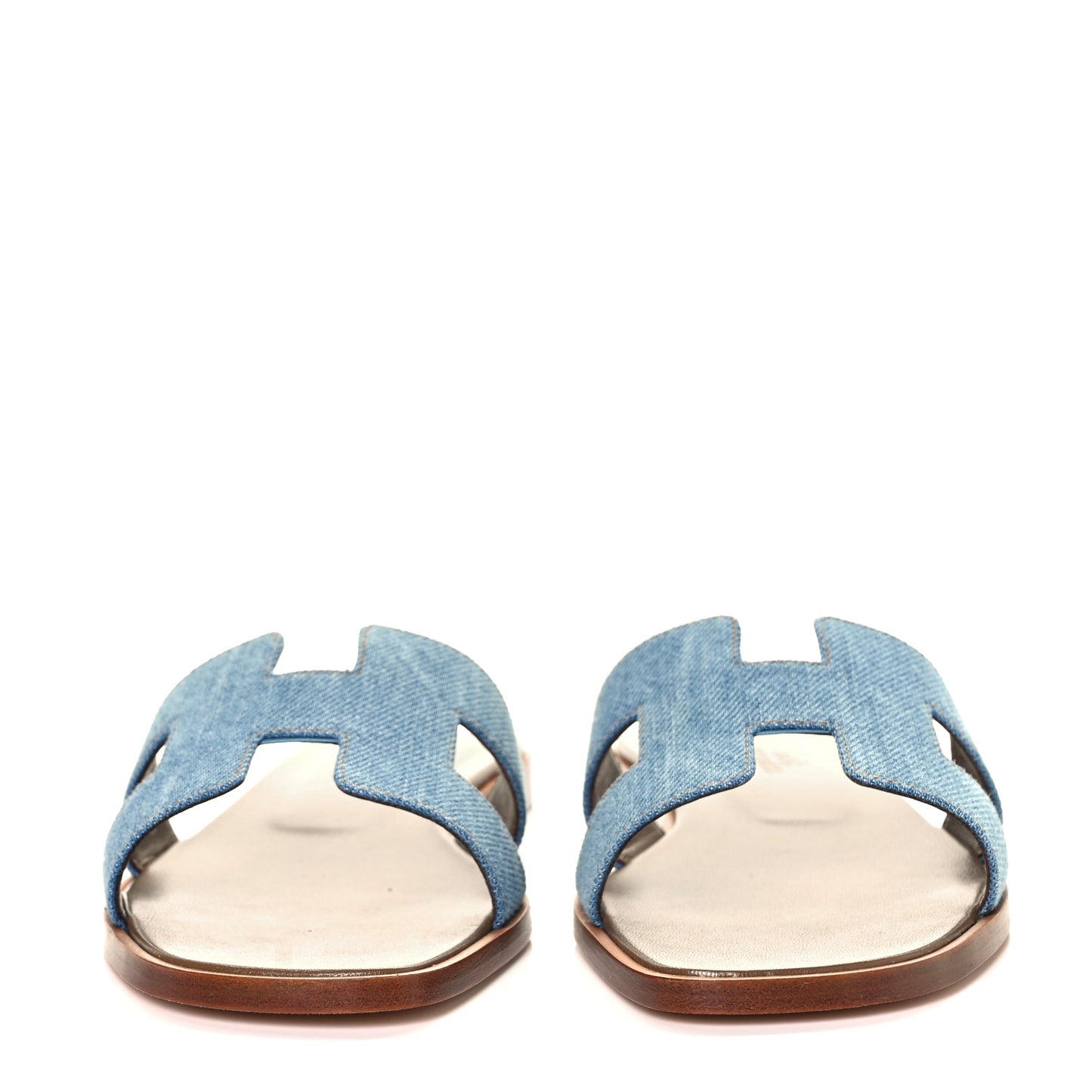 Denim Canvas Oran Sandals 37 Bleu Clair