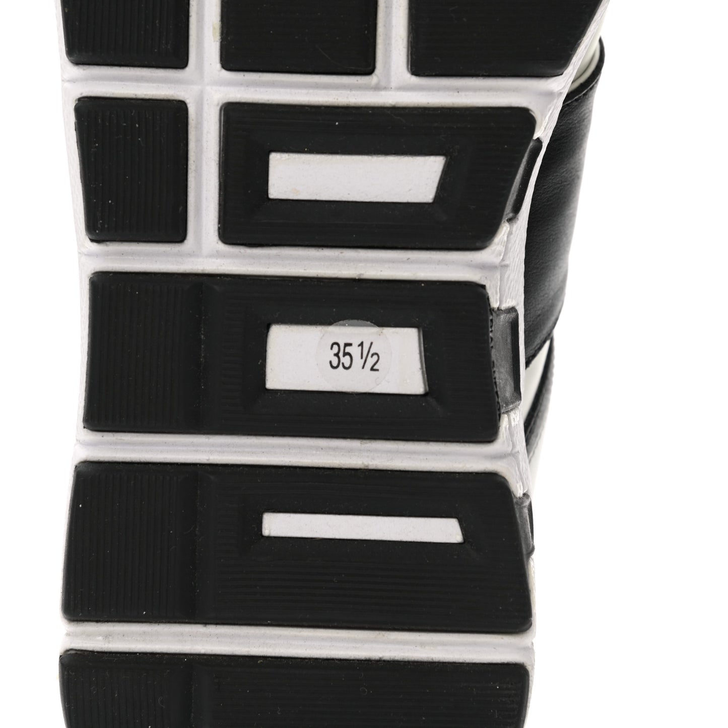 Calfskin Womens Interlocking G Sneakers 35.5 Black White