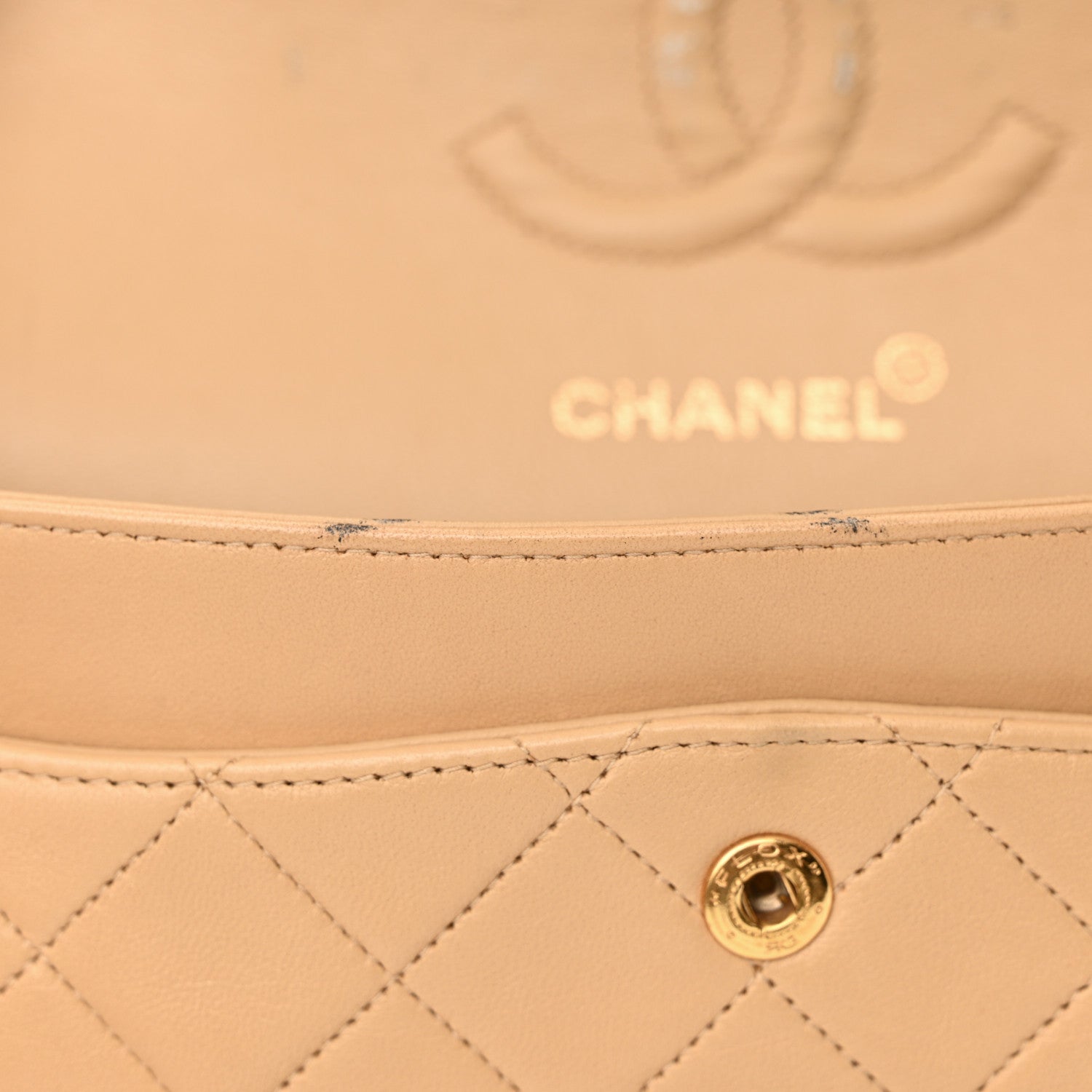 Chanel Lambskin Quilted Small Double Flap Beige 13 of 16