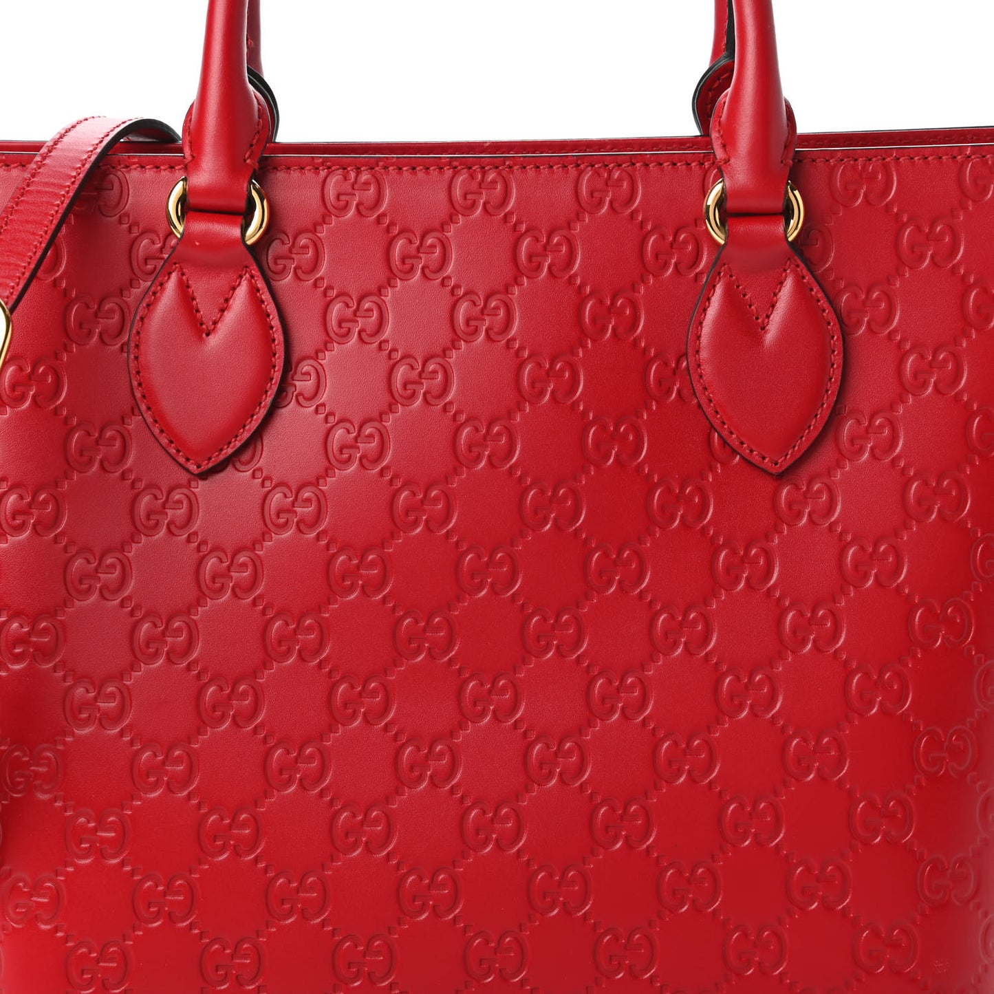 Guccissima Small Zippered Bucket Tote Hibiscus Red