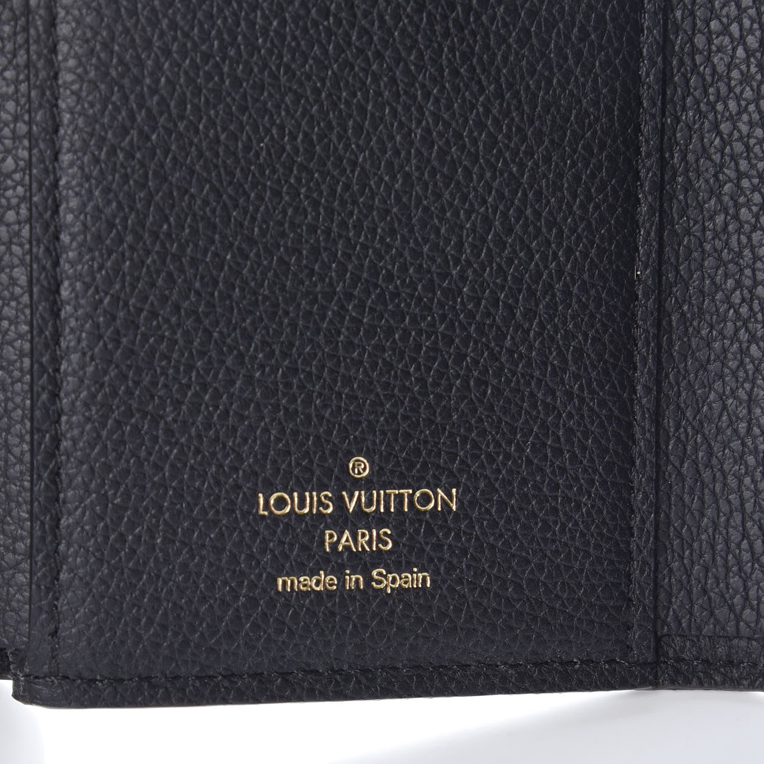 Louis Vuitton Grained Calfskin Monogram Double V Compact Wallet Black 7 of 10
