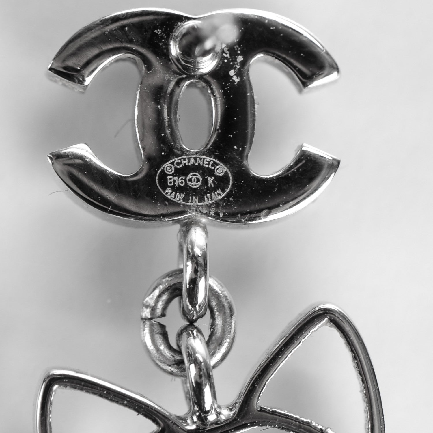 Chanel Crystal Emoji Choupette Cat CC Earrings Silver 4 of 5