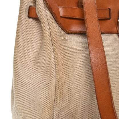 Hermes Toile Vache Calfskin Herbag 30 PM Backpack Natural 17 of 18