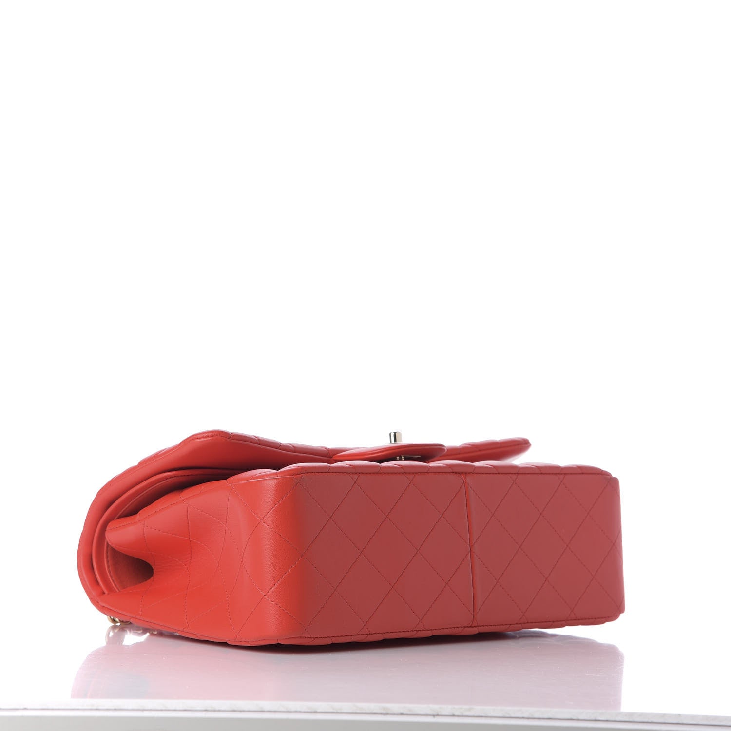 Chanel Lambskin Quilted Jumbo Double Flap Red 3 of 10