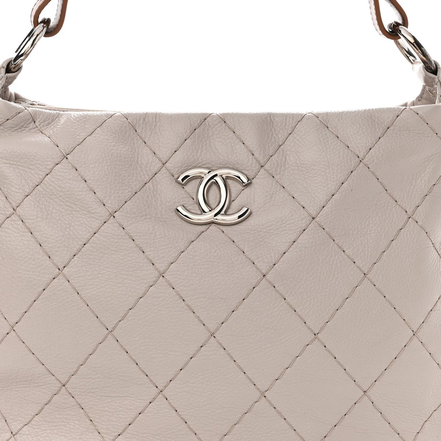 Chanel Glazed Calfskin On The Road Hobo Beige 8 of 11