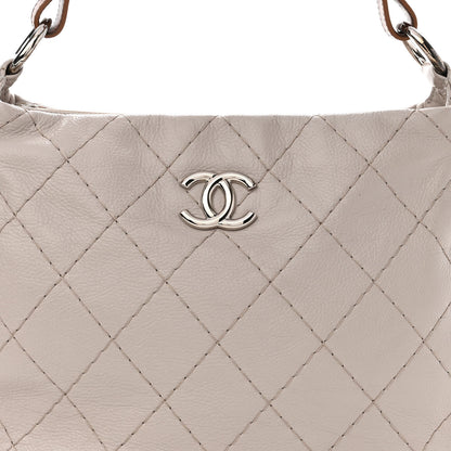 Chanel Glazed Calfskin On The Road Hobo Beige 8 of 11