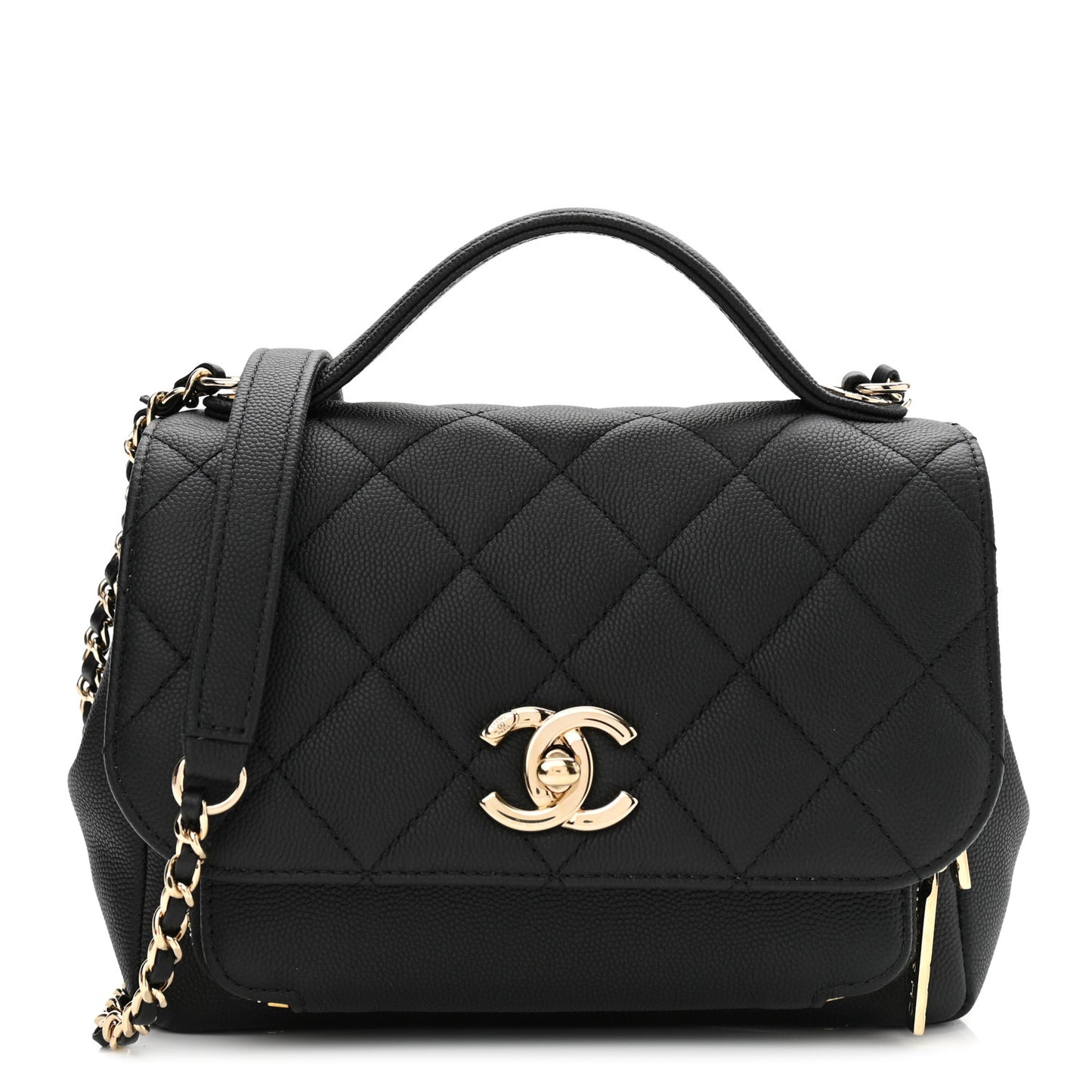 Caviar Quilted Small Business Affinity Flap Black