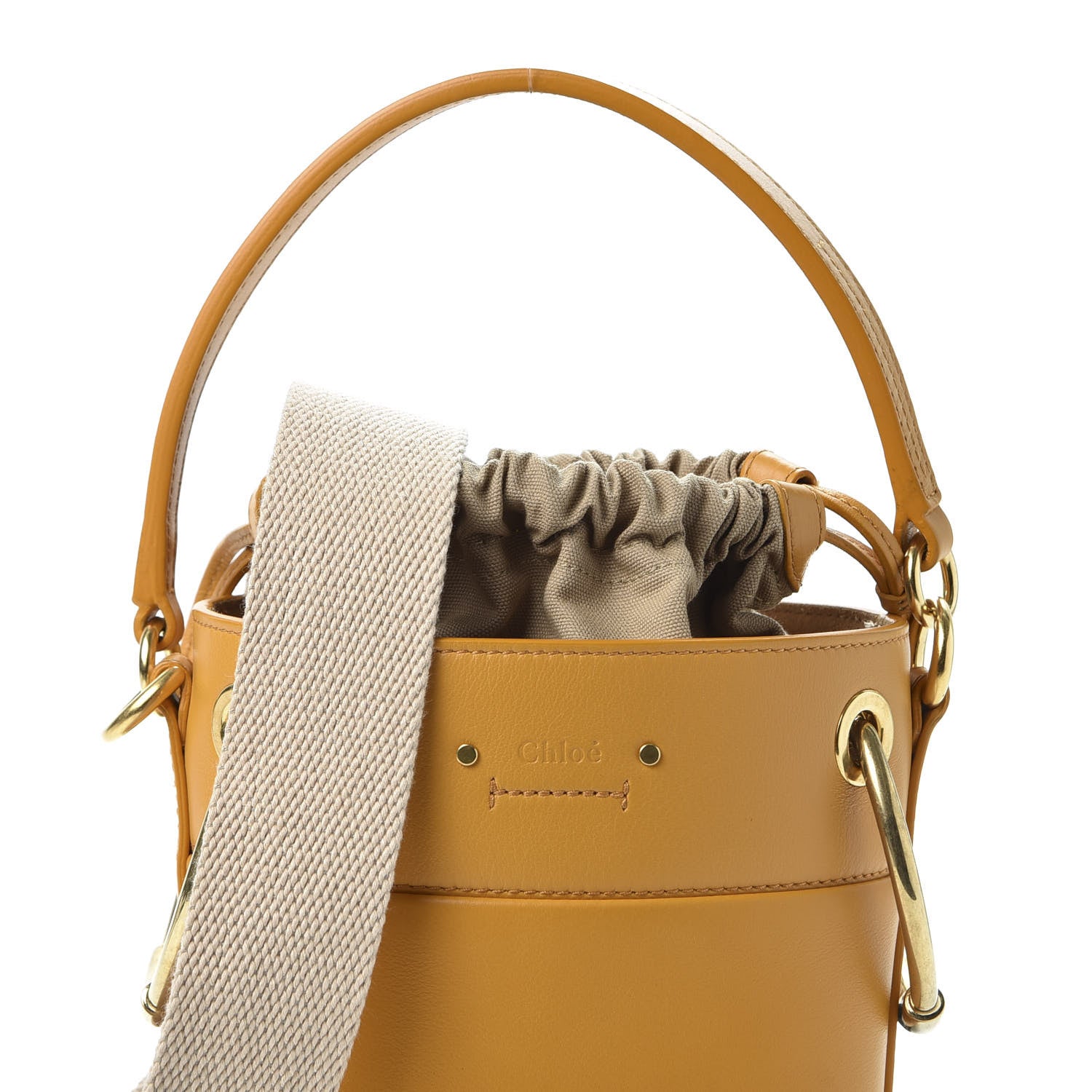 Chloe Smooth Calfskin Mini Roy Bucket Bag Burning Camel 9 of 9
