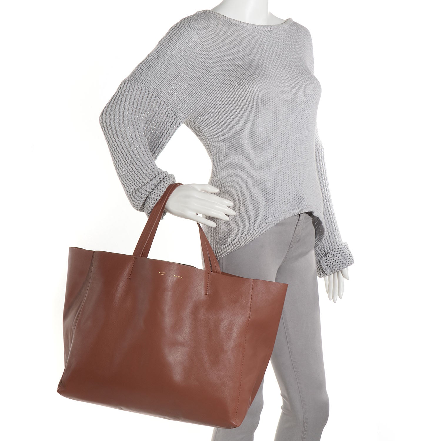 Celine Lambskin Horizontal Cabas Sienna 2 of 8