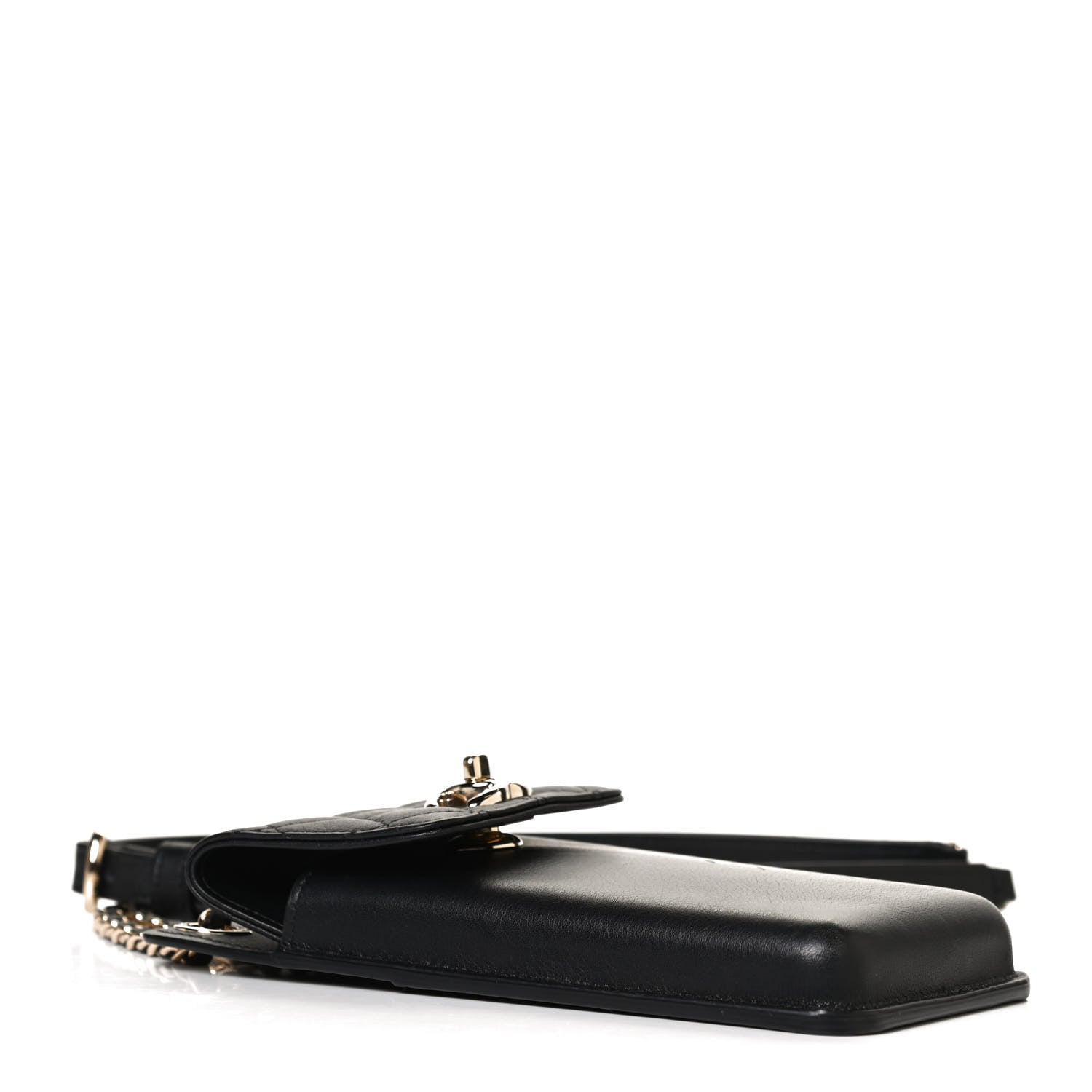 Chanel Calfskin Quilted CC Phone Holder Black 4 of 11