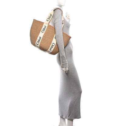 Chloe Raffia Large Woody Basket Bag White 2 of 9