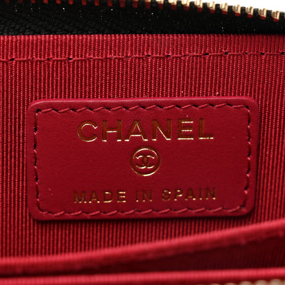 Chanel Lambskin Quilted Chanel 19 Zip Around Coin Purse Wallet Black 6 of 7