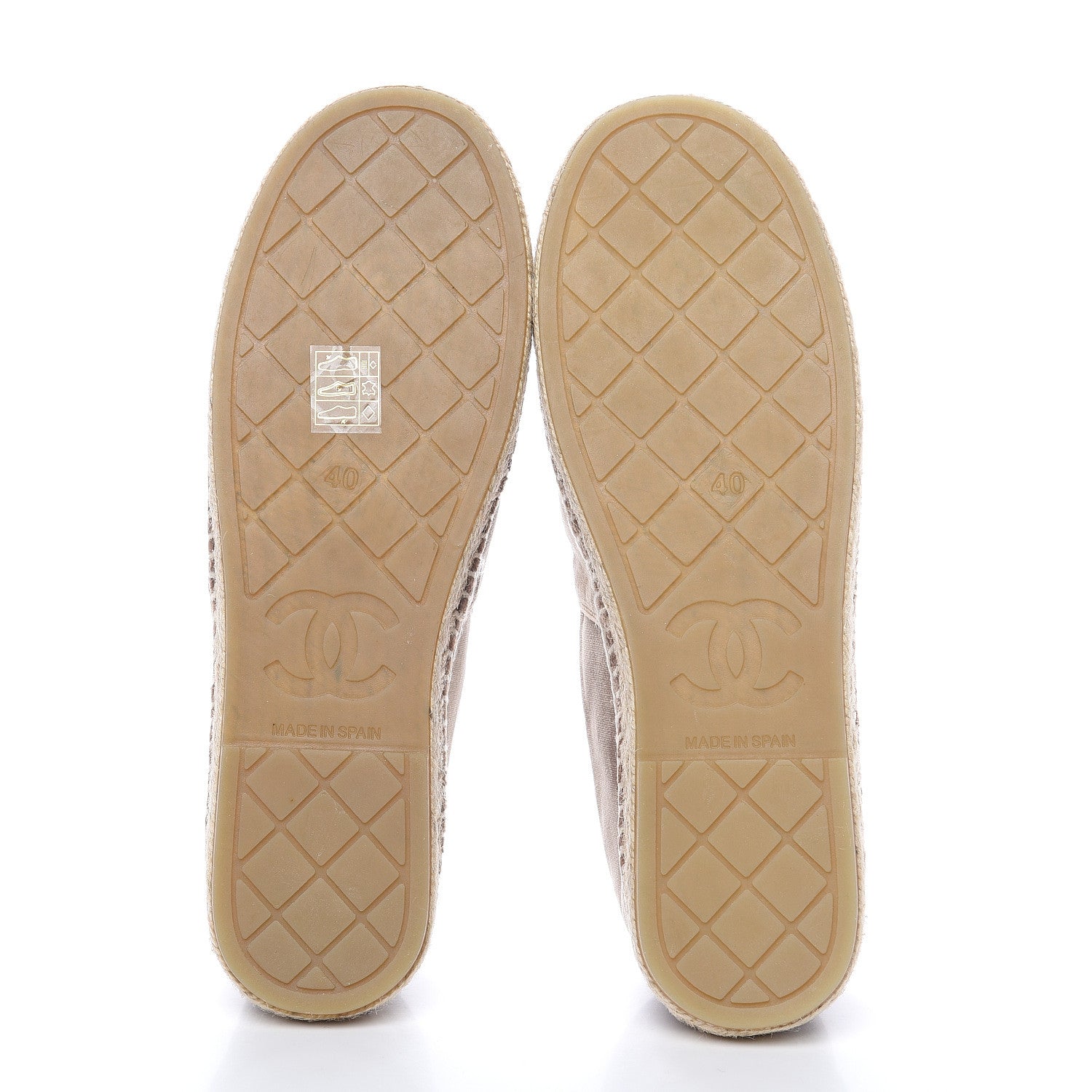 Chanel Velvet Logo Espadrilles 40 Beige Black 5 of 9