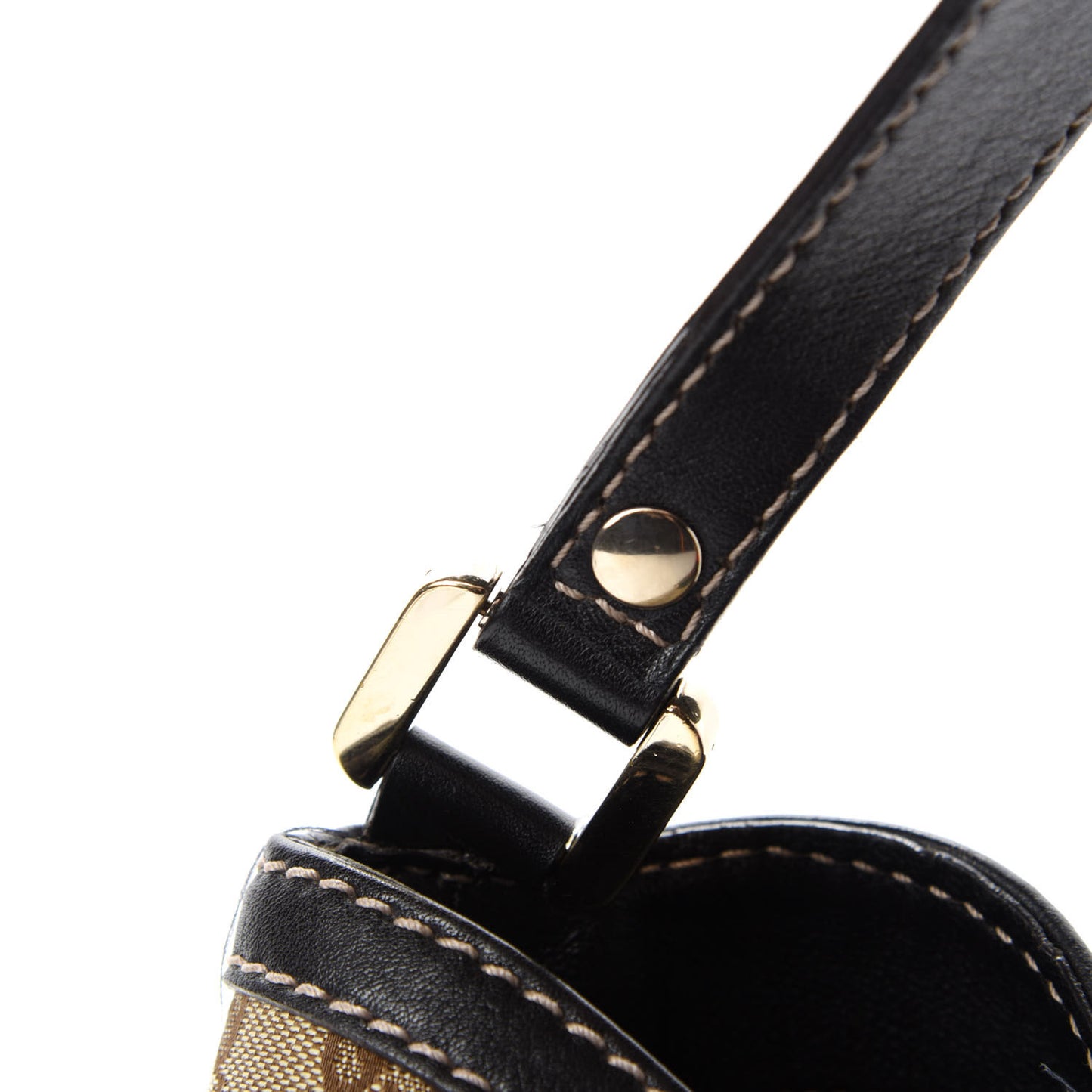 Monogram Large New Ladies Web Hobo Dark Brown