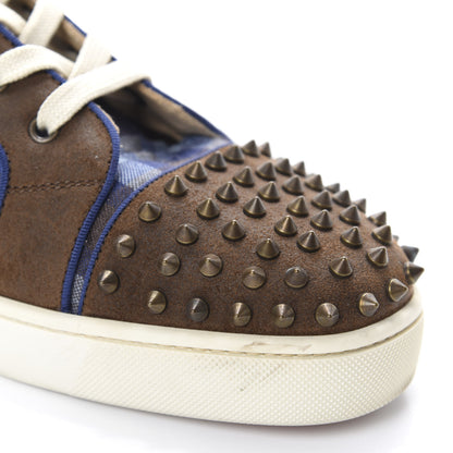 Christian Louboutin Crosta Barbara Square Lou Spikes Orlato Flat Sneakers 46 Version Blue 12 of 13