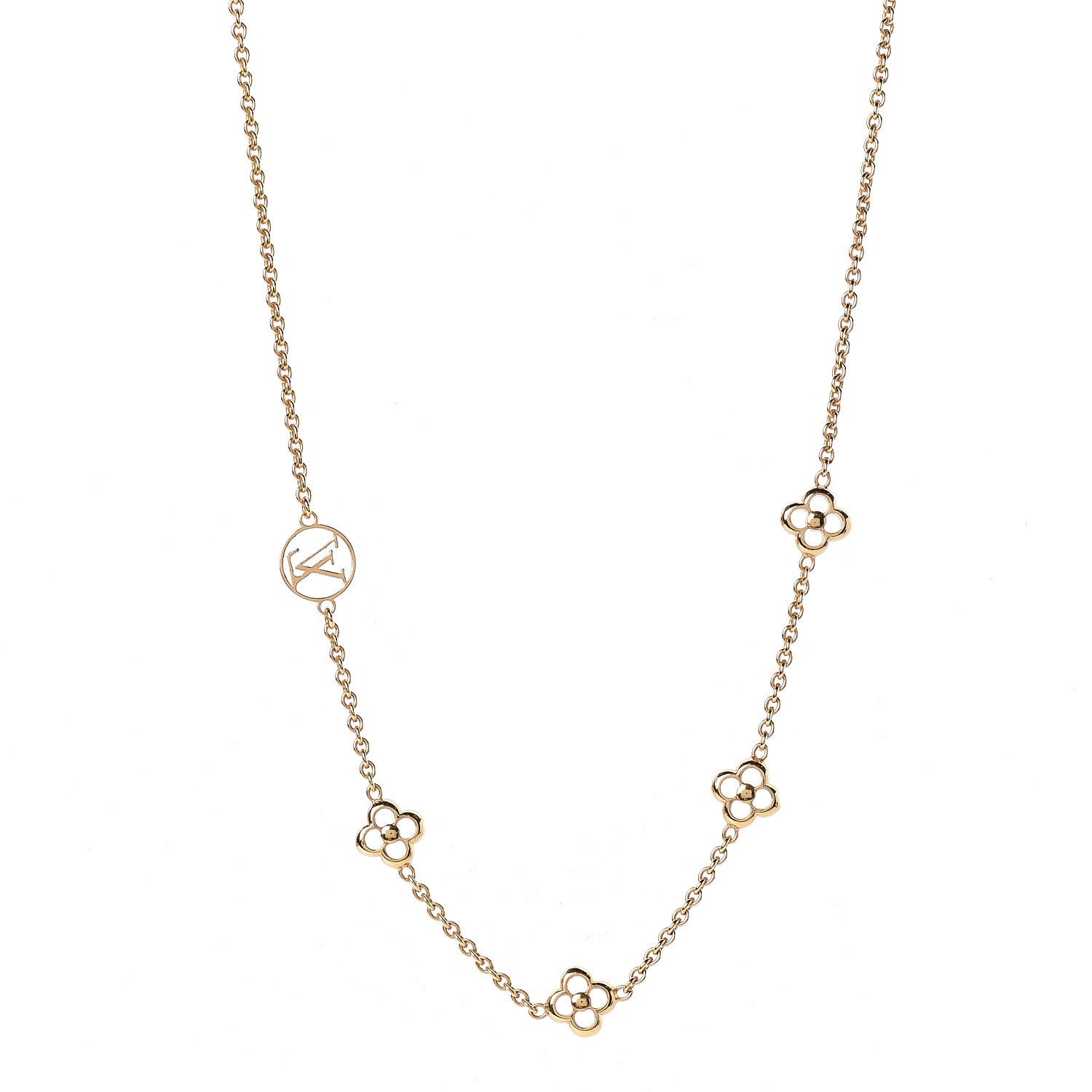 Louis Vuitton Flower Full Necklace Gold 1 of 6