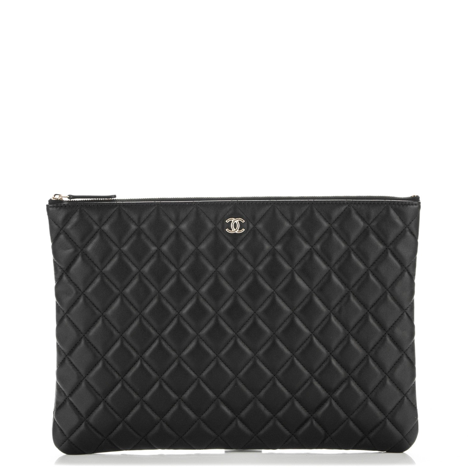Chanel Lambskin Quilted Large Cosmetic Case Black 1 of 6