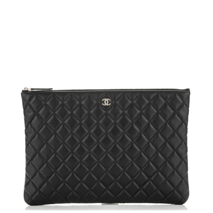 Chanel Lambskin Quilted Large Cosmetic Case Black 1 of 6