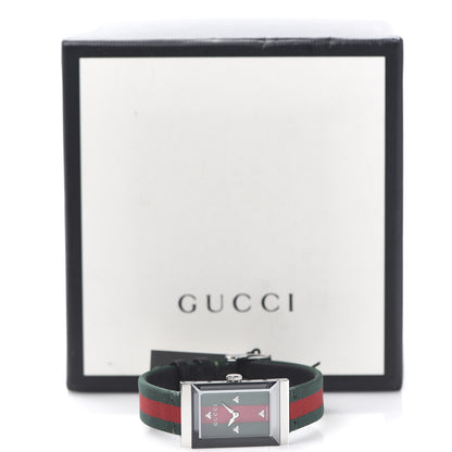 Gucci Stainless Steel Nylon Mother of Pearl 21mm Web G-Frame Quartz Watch Green 6 of 6