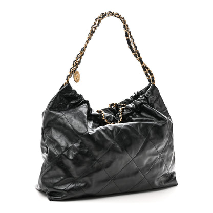Chanel Shiny Calfskin Quilted Large Chanel 22 East West  Black 4 of 10